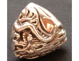 Кольцо из серебра 925 пробы (маркировка стоит) с покрытием из белого золота, с чернением.